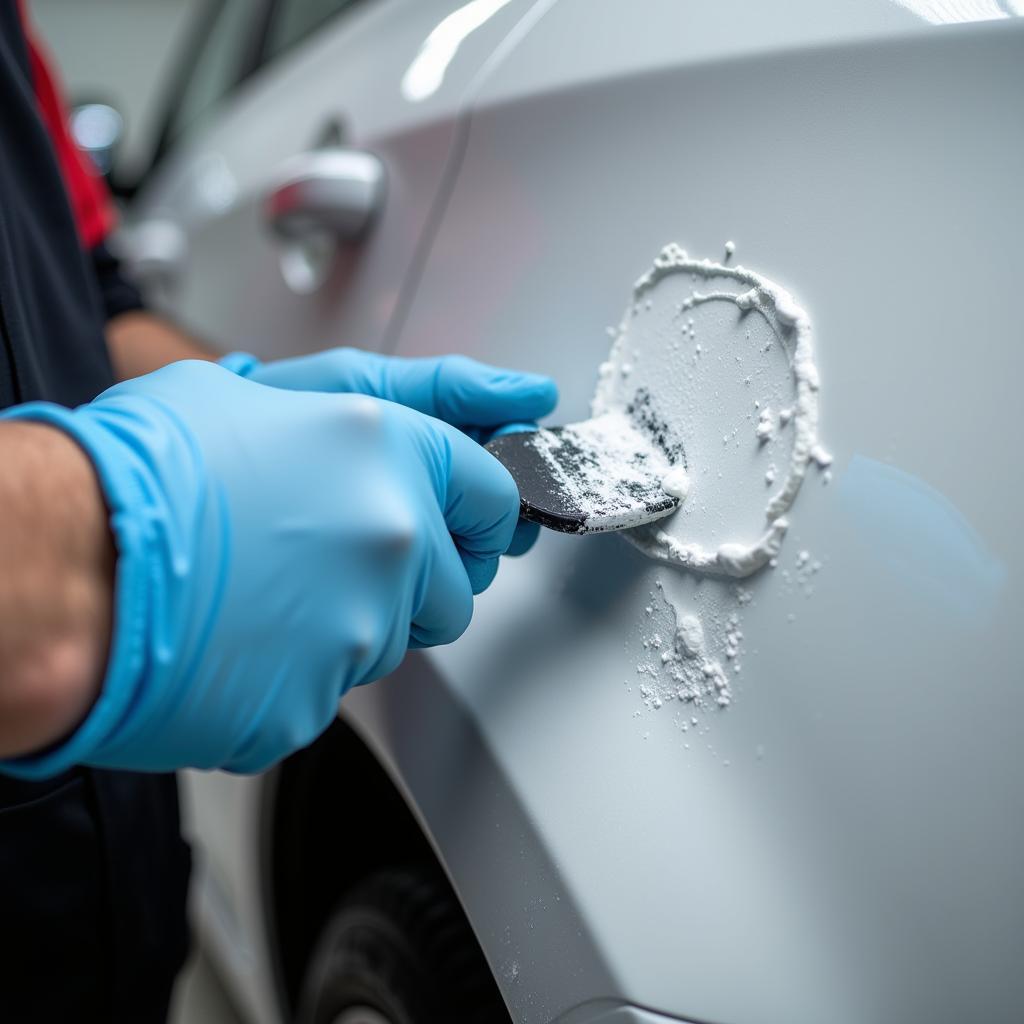 Applying Car Body Filler