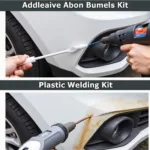 Applying Repair Material to a Damaged Car Bumper