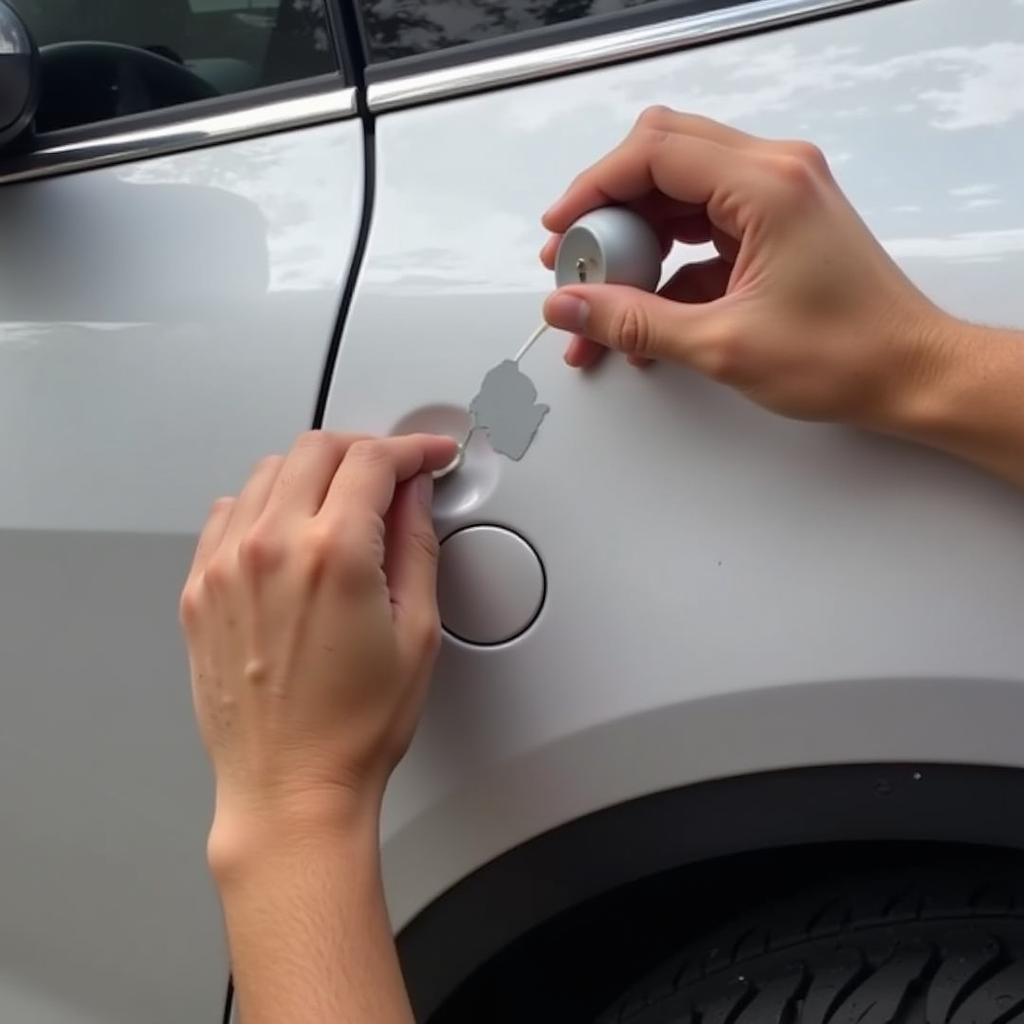 Applying Car Chip Repair Paint