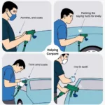 Applying Car Paint with Spray Gun