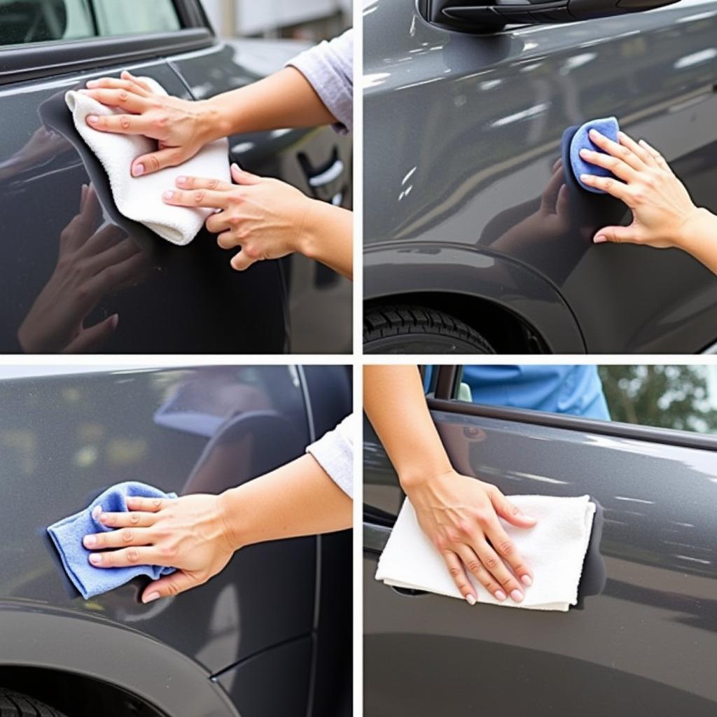 Applying Car Scratch Remover