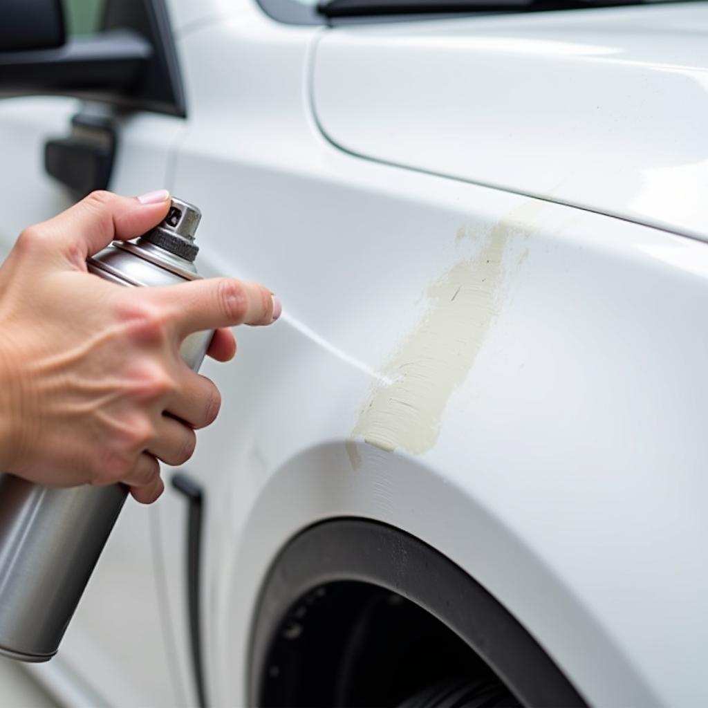 Applying Clear Coat to Car Paint Repair