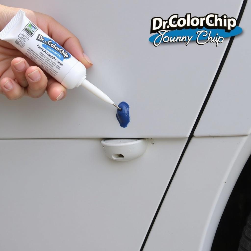 Applying Dr. ColorChip to Car Paint Chip