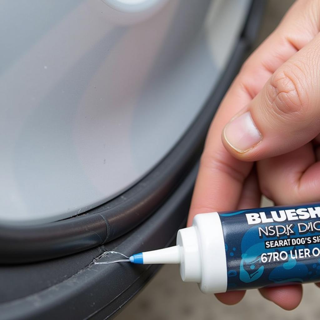 Applying Manoc's Blueshine Car Door Seal Repair Kit