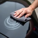 Applying Polishing Compound to a Car Scratch