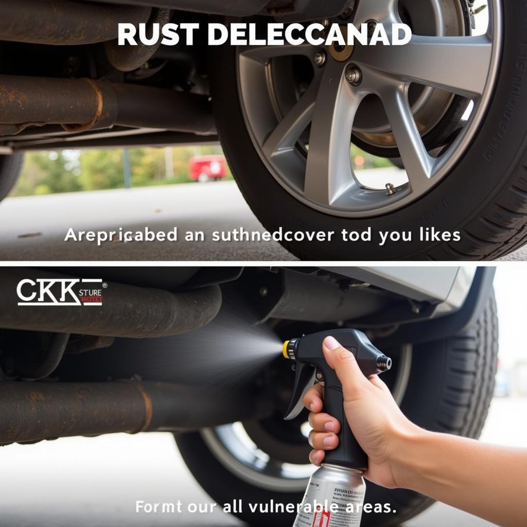 Applying rust inhibitor to car undercarriage