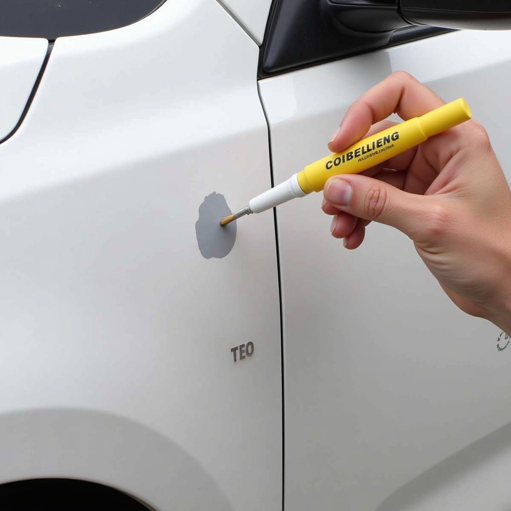 Applying Touch-Up Paint to a Car Scratch