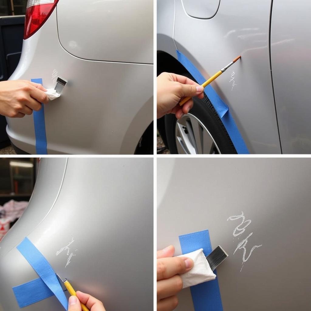 Applying Touch-up Paint to a Car Scratch