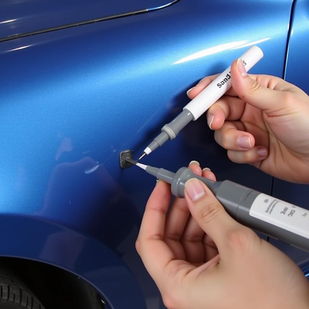 Applying Touch-Up Paint to a Car Scuff