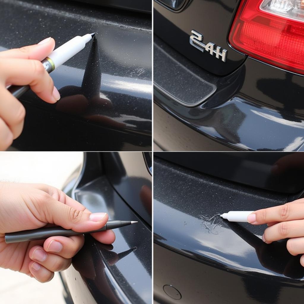 Applying Touch-up Paint to Black Bumper