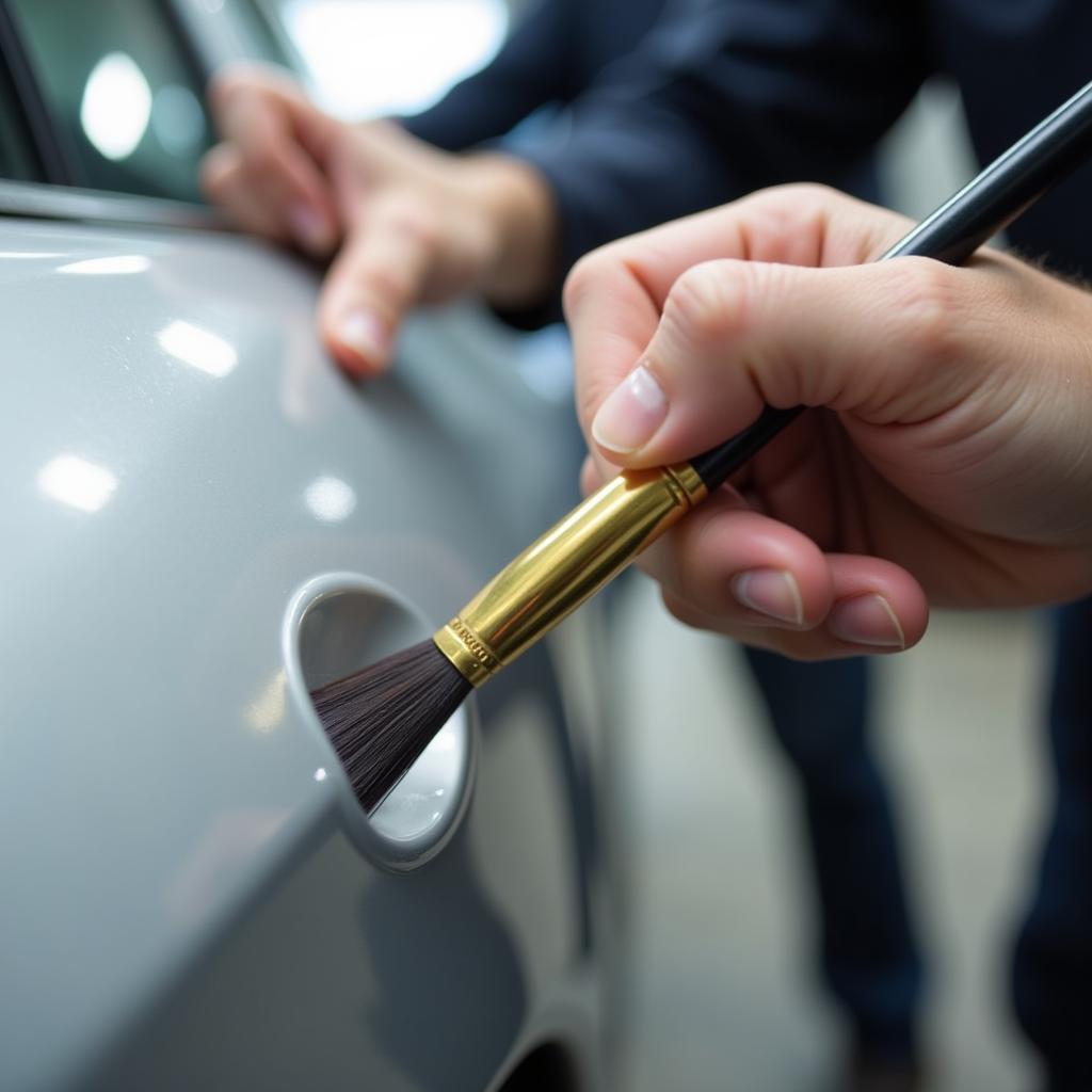 Applying Touch-up Paint to Car