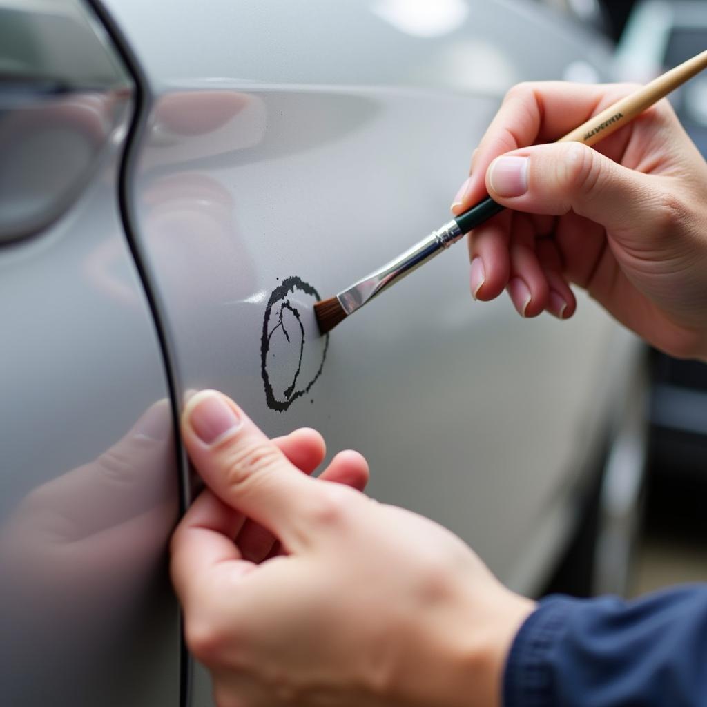 Applying Touch-up Paint to a Car