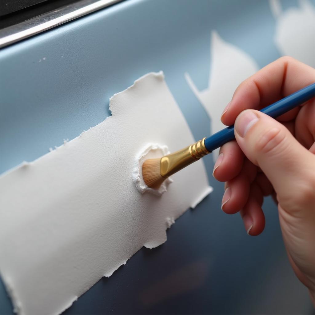 Applying Touch-up Paint to a Car Scratch