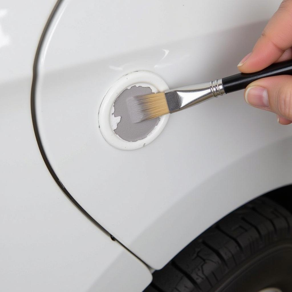 Applying Touch-Up Paint to a Deep Car Chip