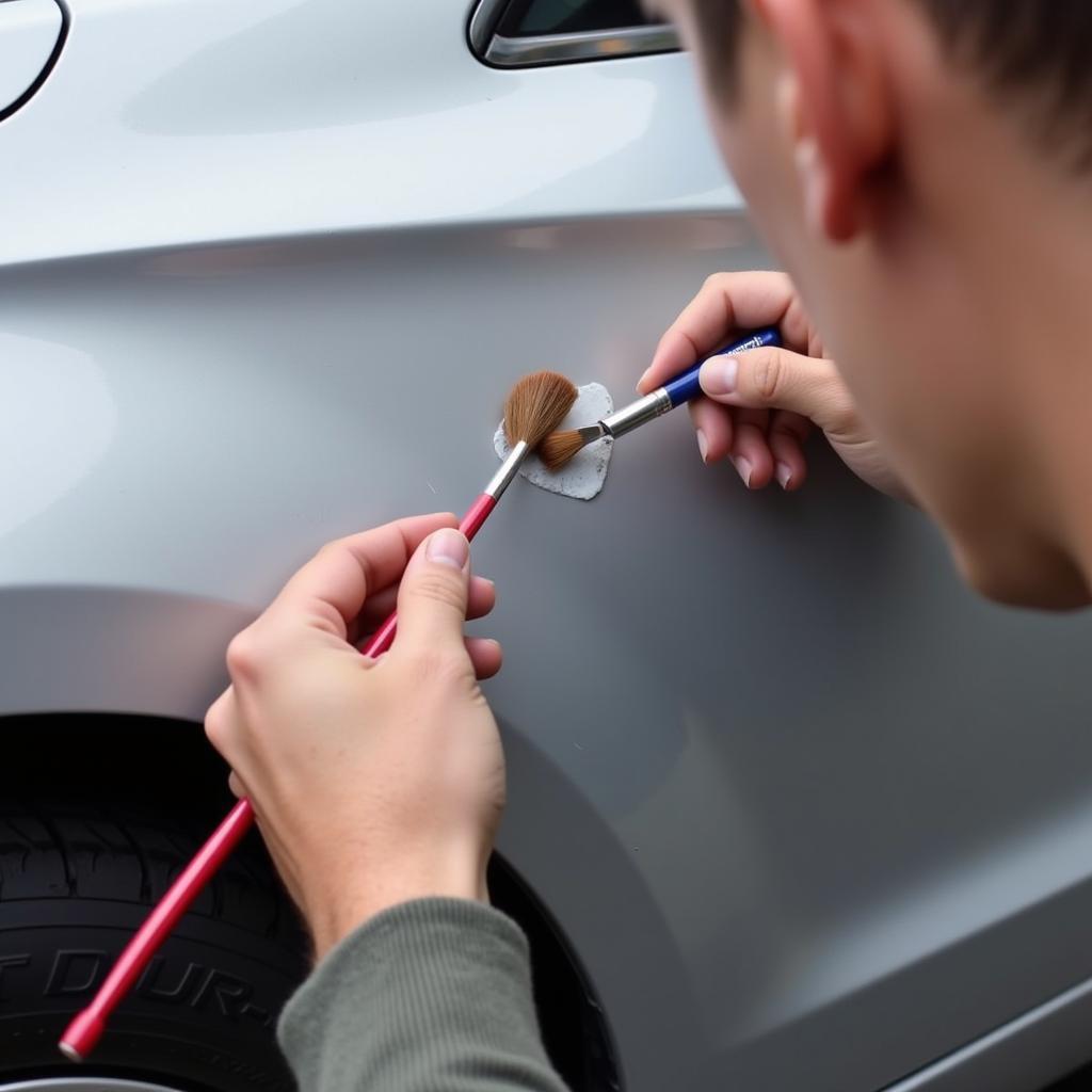 Applying Touch Up Paint to Car Chip