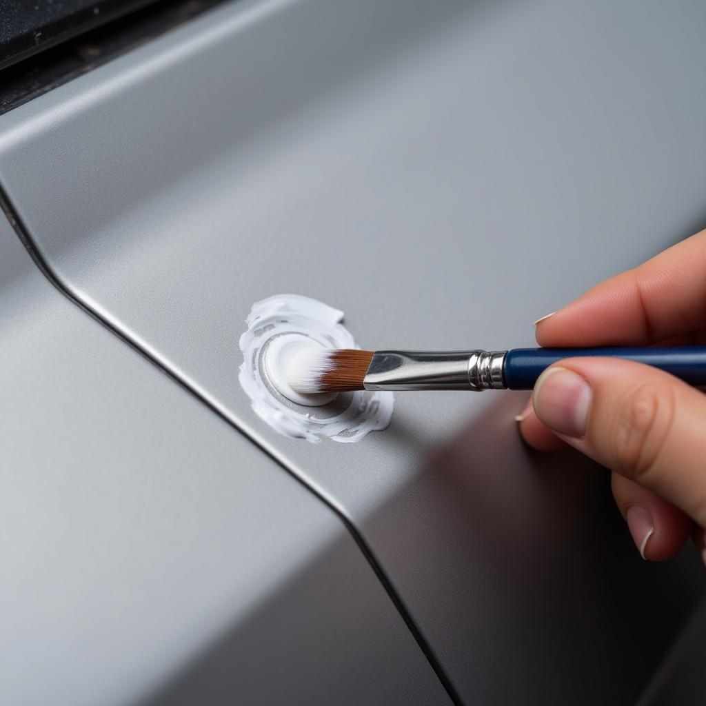 Applying Touch-up Paint to Car Chip