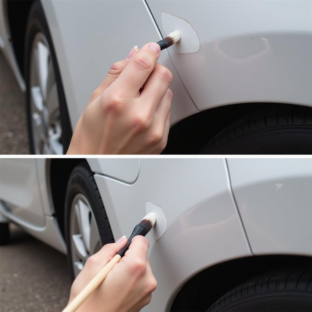 Applying Touch-Up Paint to Car Chip