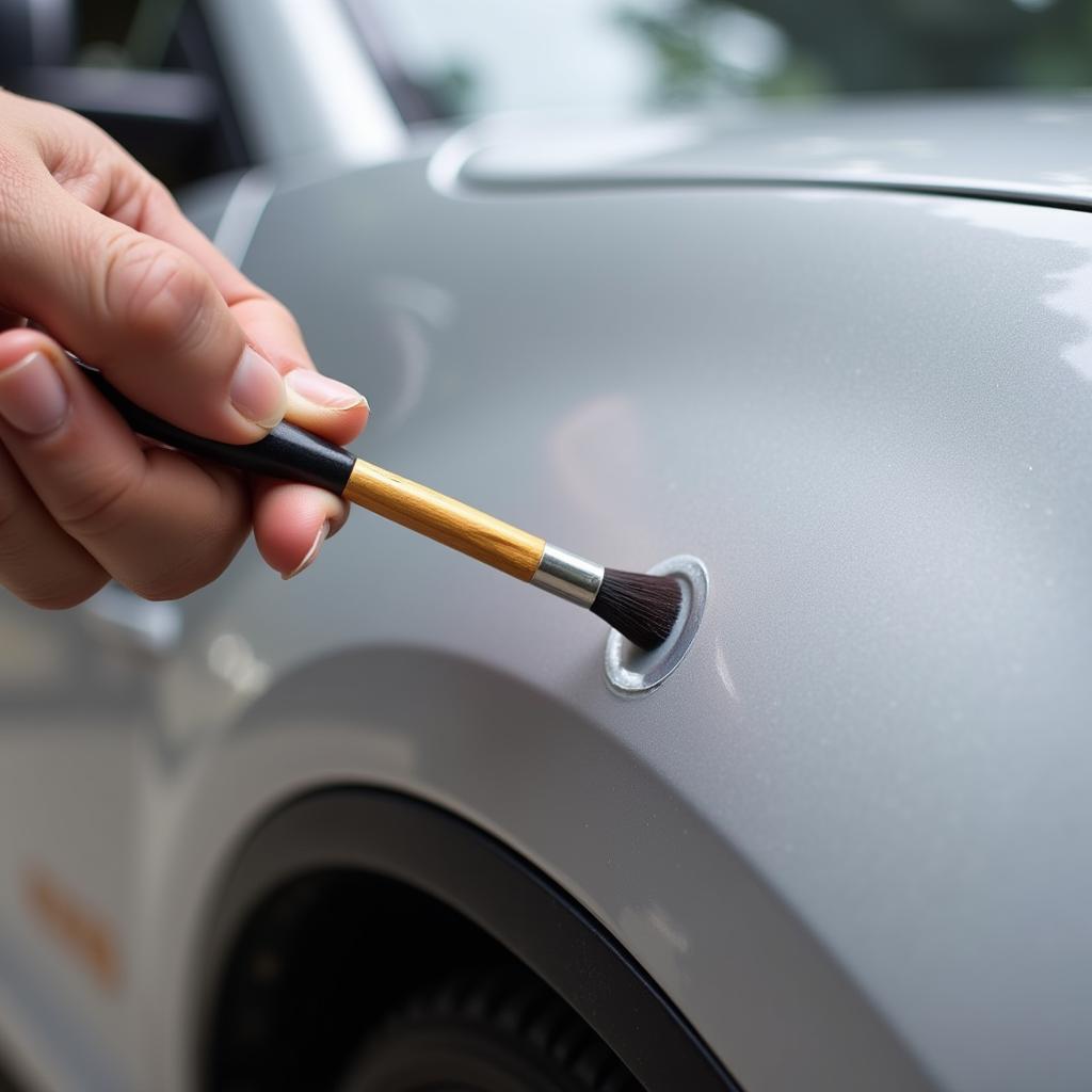 Applying Touch-up Paint to a Car Chip