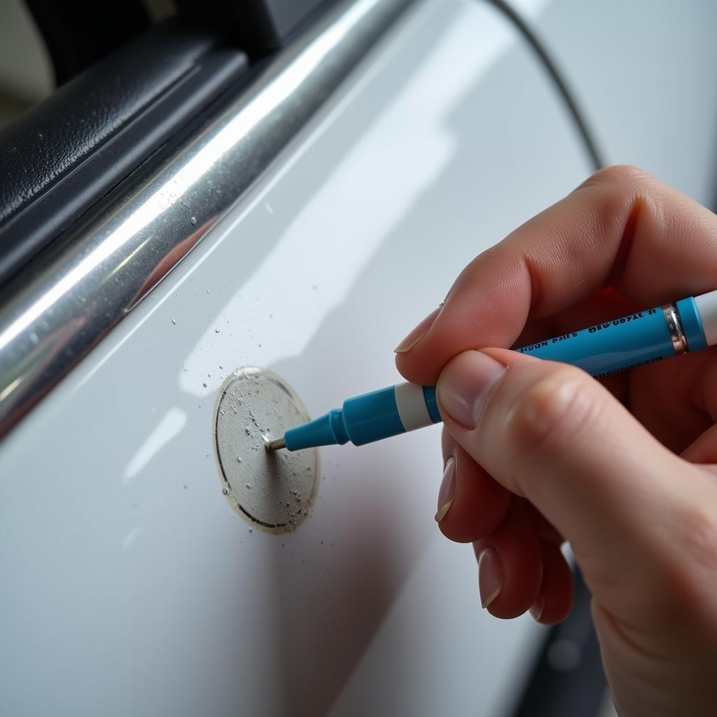 Applying Touch-Up Paint to a Car Chip