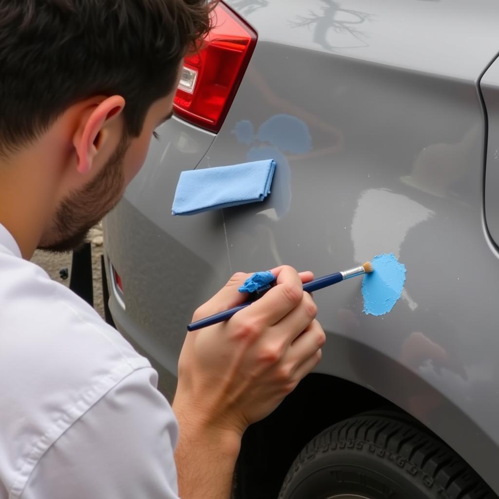 Applying Touch-Up Paint to Car Chip