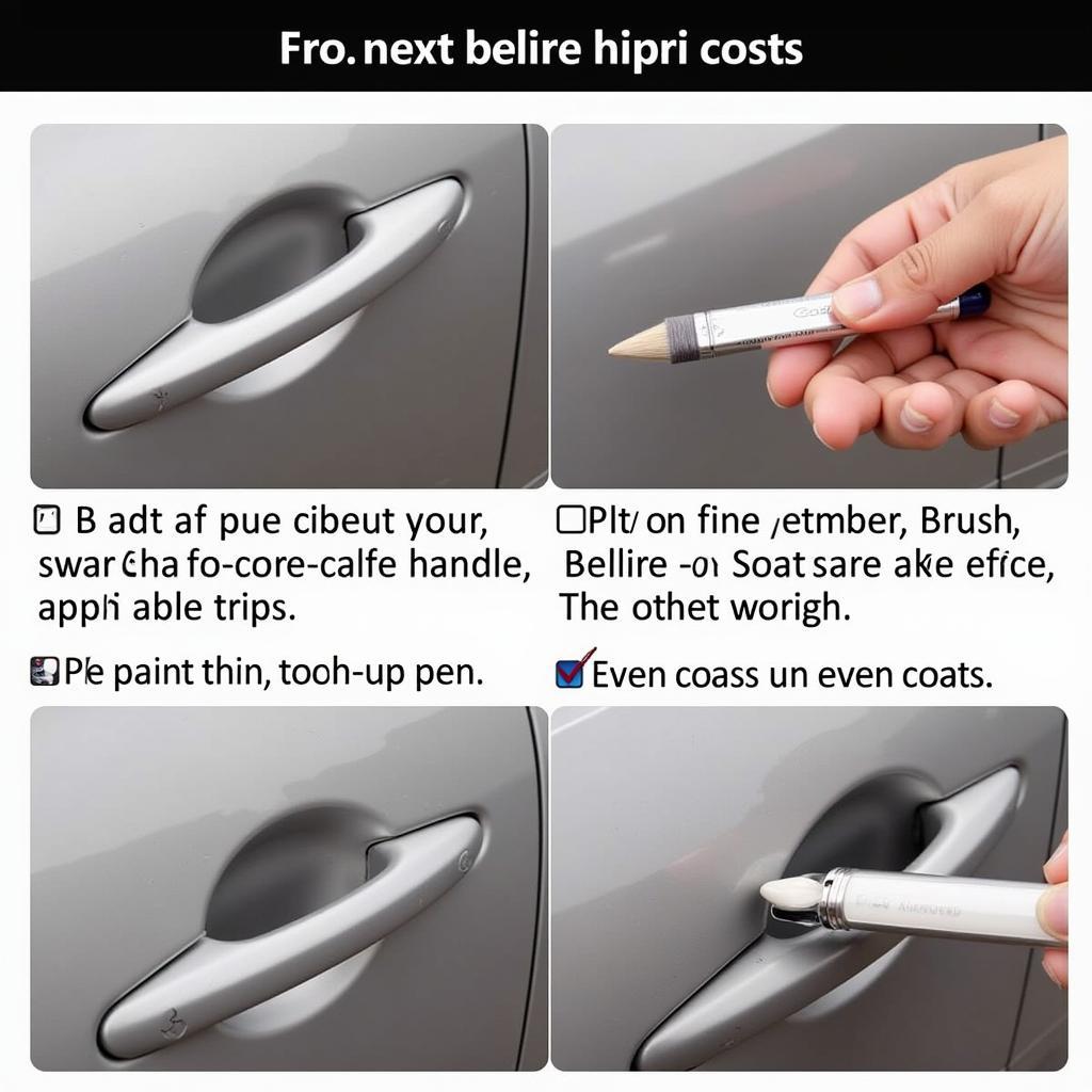 Applying Touch-up Paint to Car Door Handle