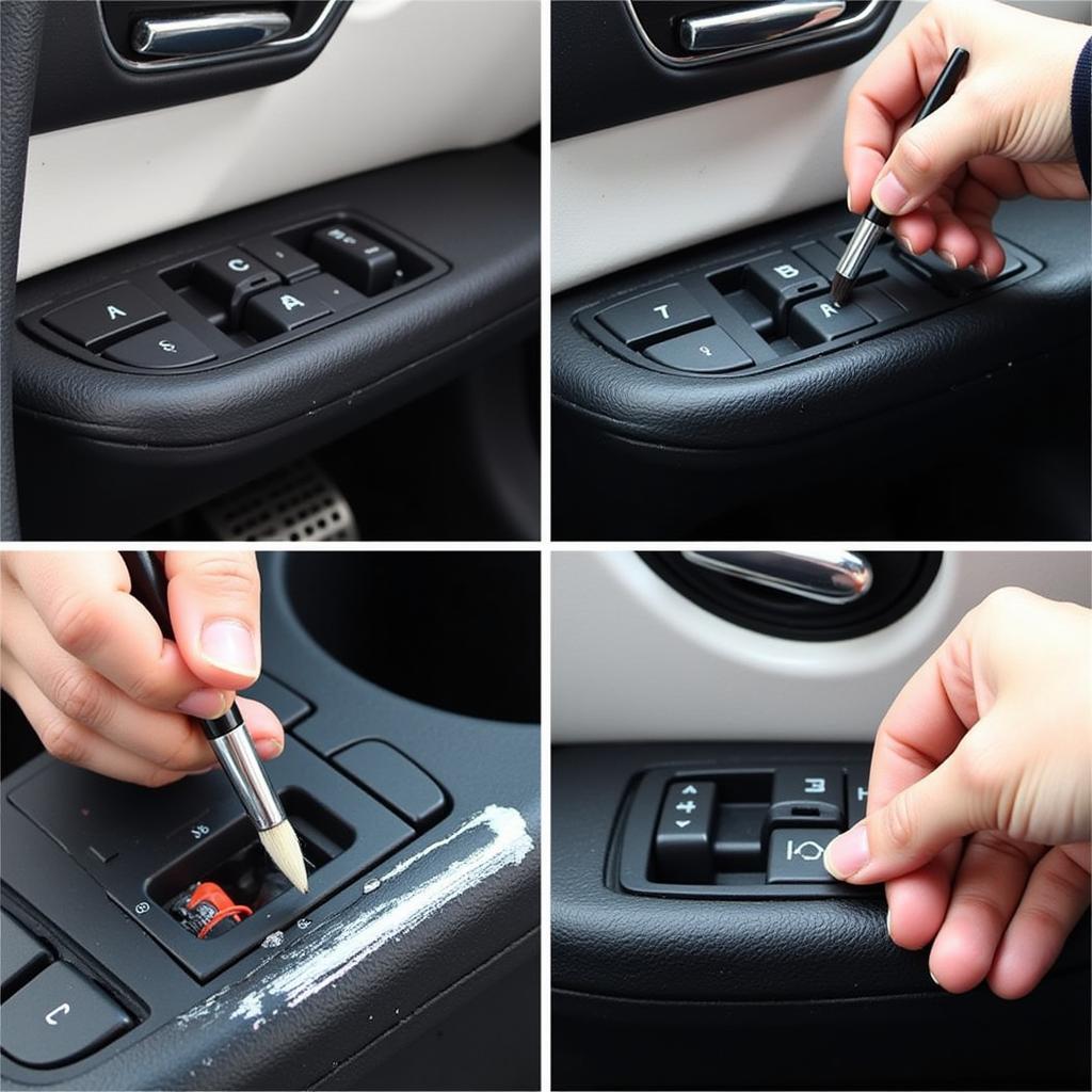 Applying Touch-Up Paint to Car Interior Control