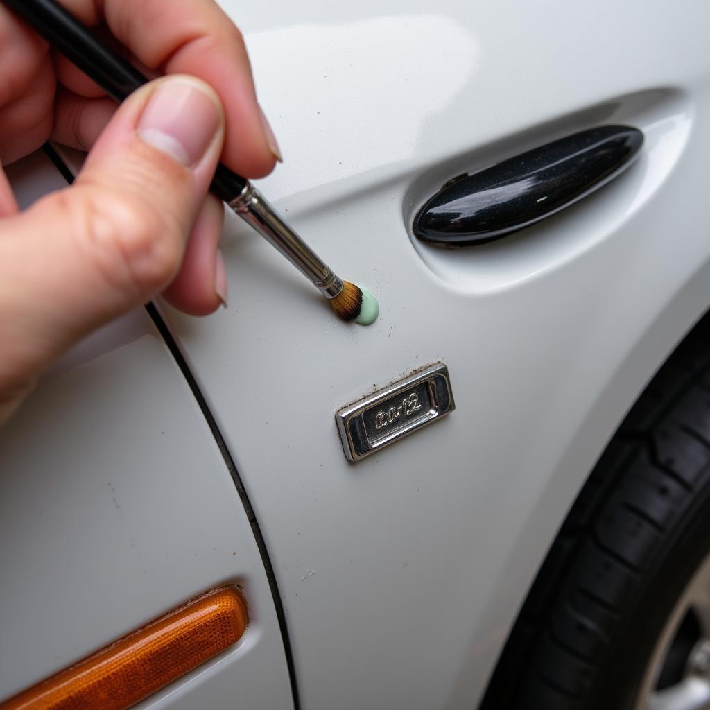 Applying Touch-up Paint to Car Nick