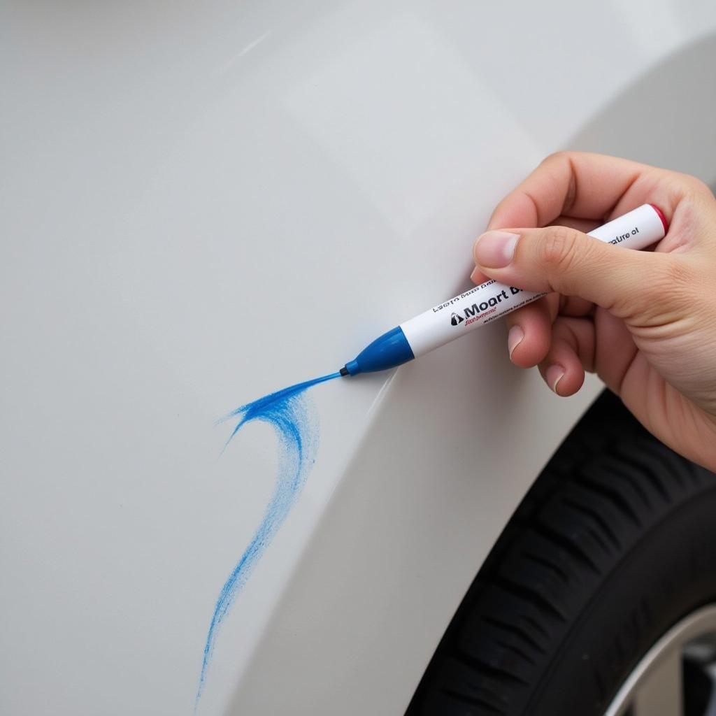 Applying Touch-Up Paint to a Car Scratch