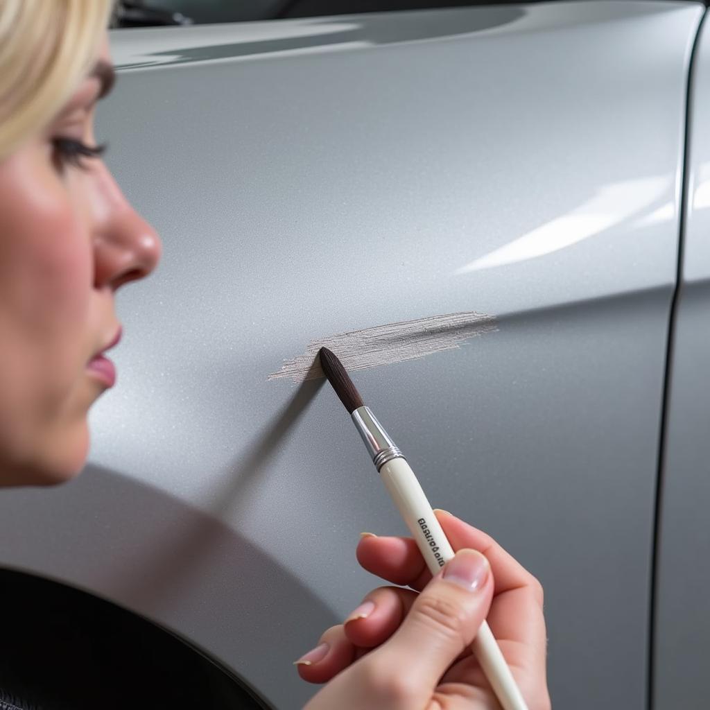 Applying Touch-up Paint to a Car Scratch