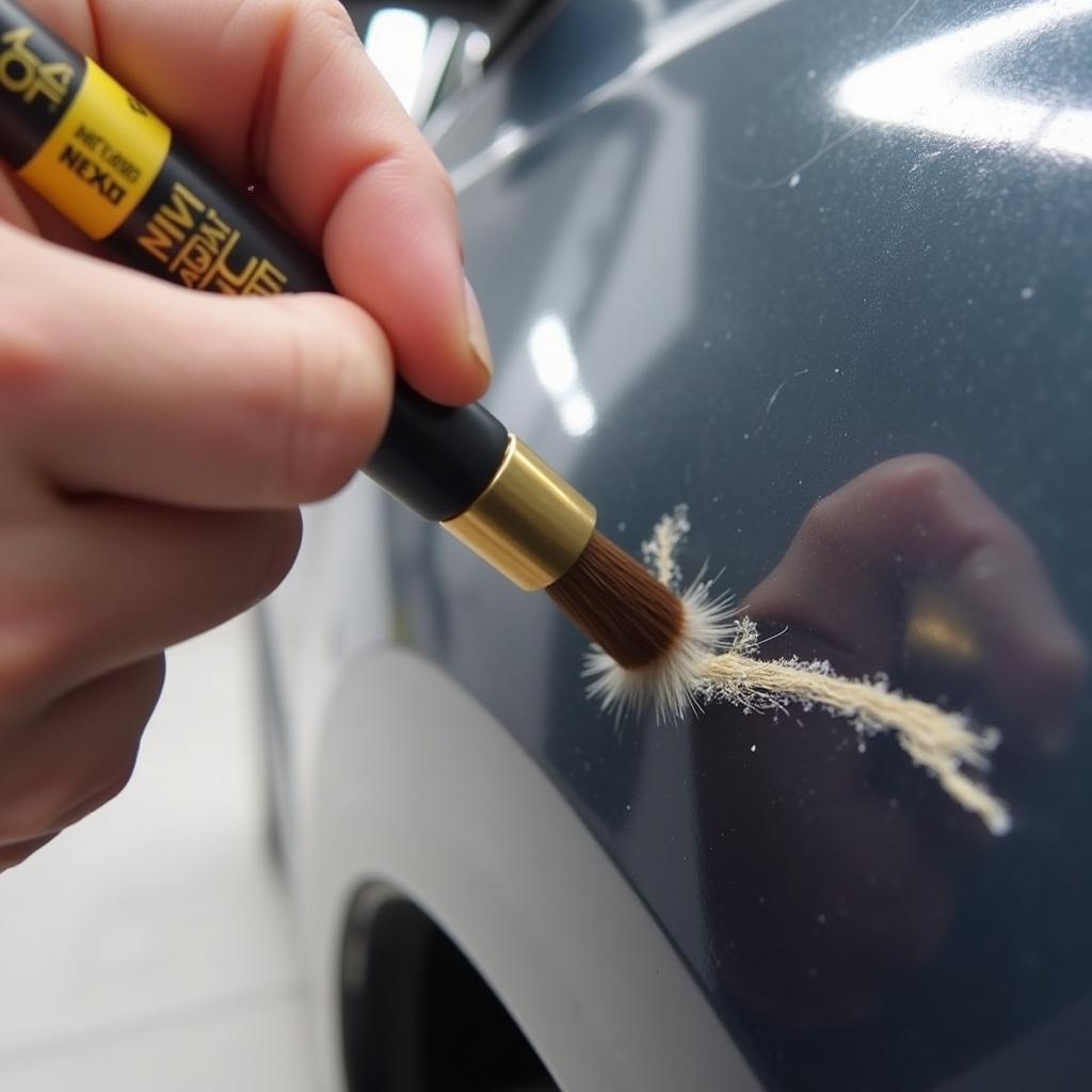 Applying Touch-up Paint to a Car Scuff