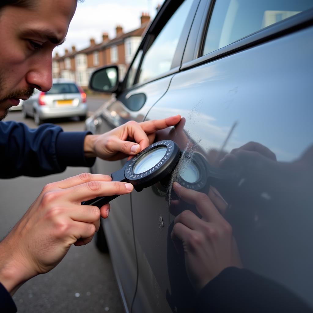 Assessing car damage in Folkestone