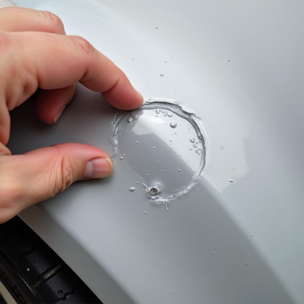 Assessing Car Fender Paint Scrape Damage