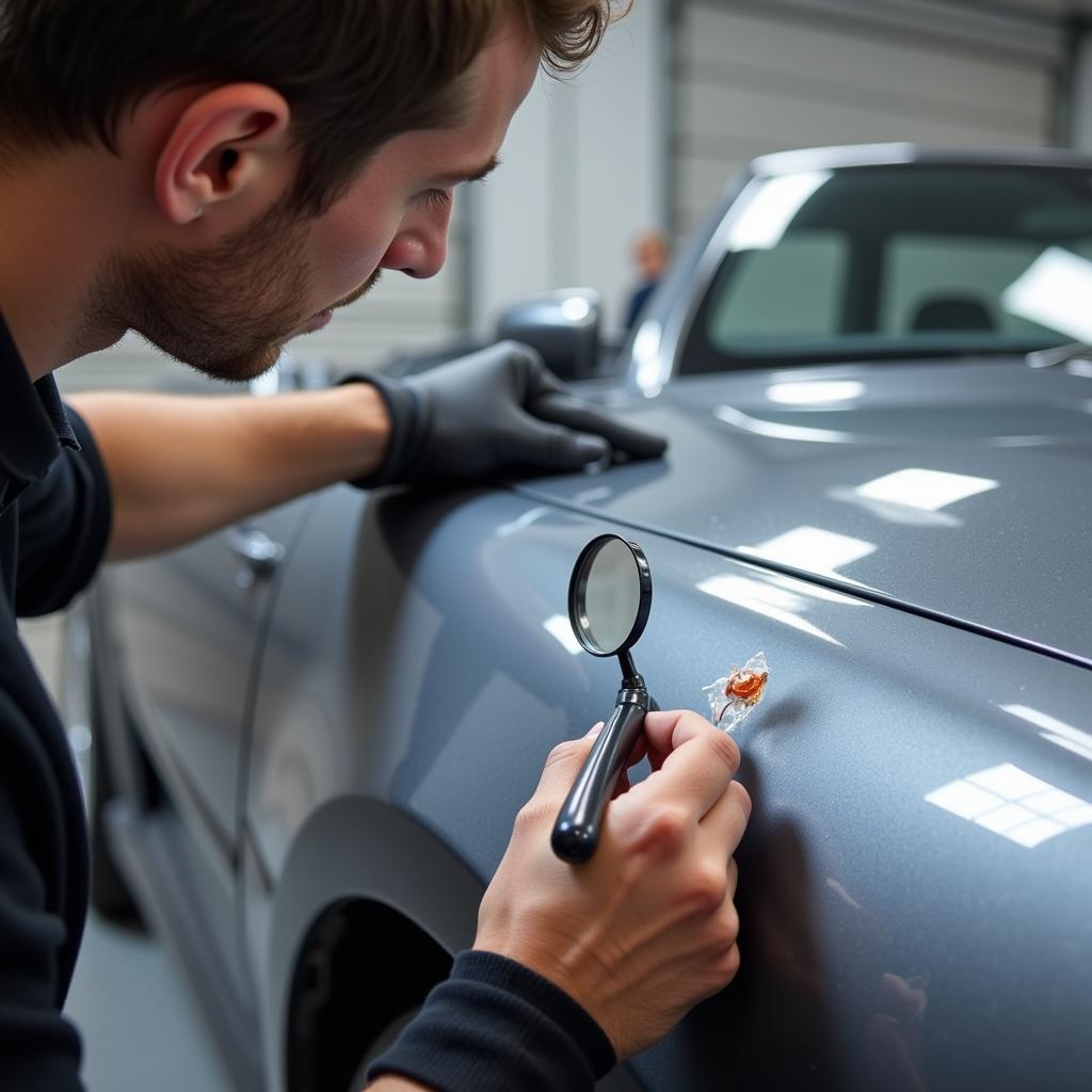 Assessing Paint Chip Damage on a Car