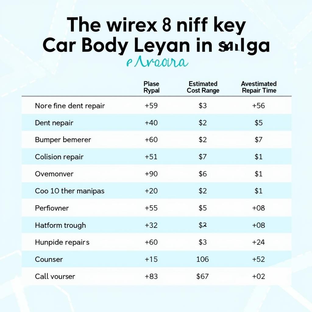 Comparing car repair costs in Aurora