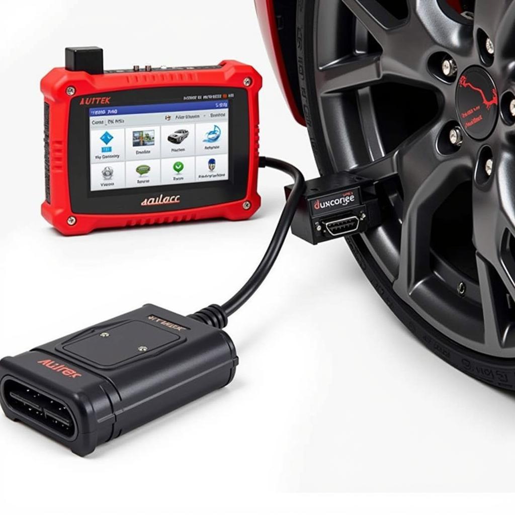 Autek IFIX-969 Diagnostic Interface Connected to a Vehicle's OBD Port