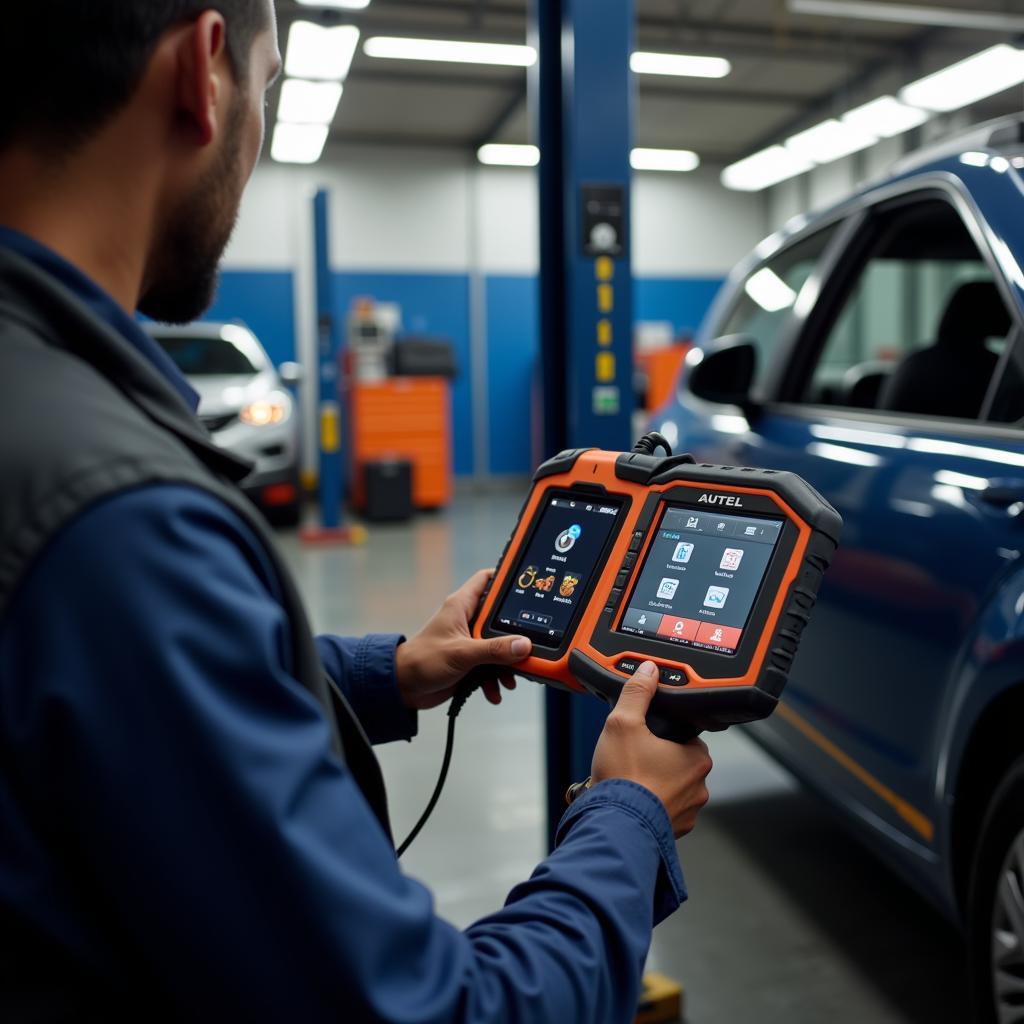 Autel Diagnostic Scanner in a South African Workshop