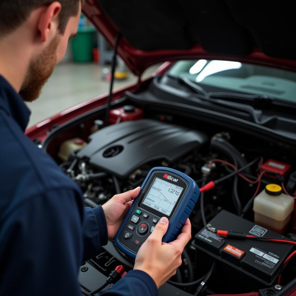 Auto Electrician Using Diagnostic Tool