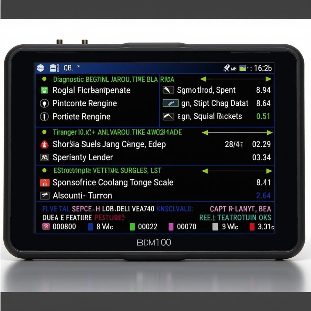 BDM100 Interface Displaying Diagnostic Information