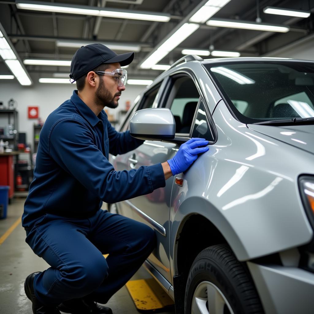 Experienced Technician Performing Beeswing Car Body Repair