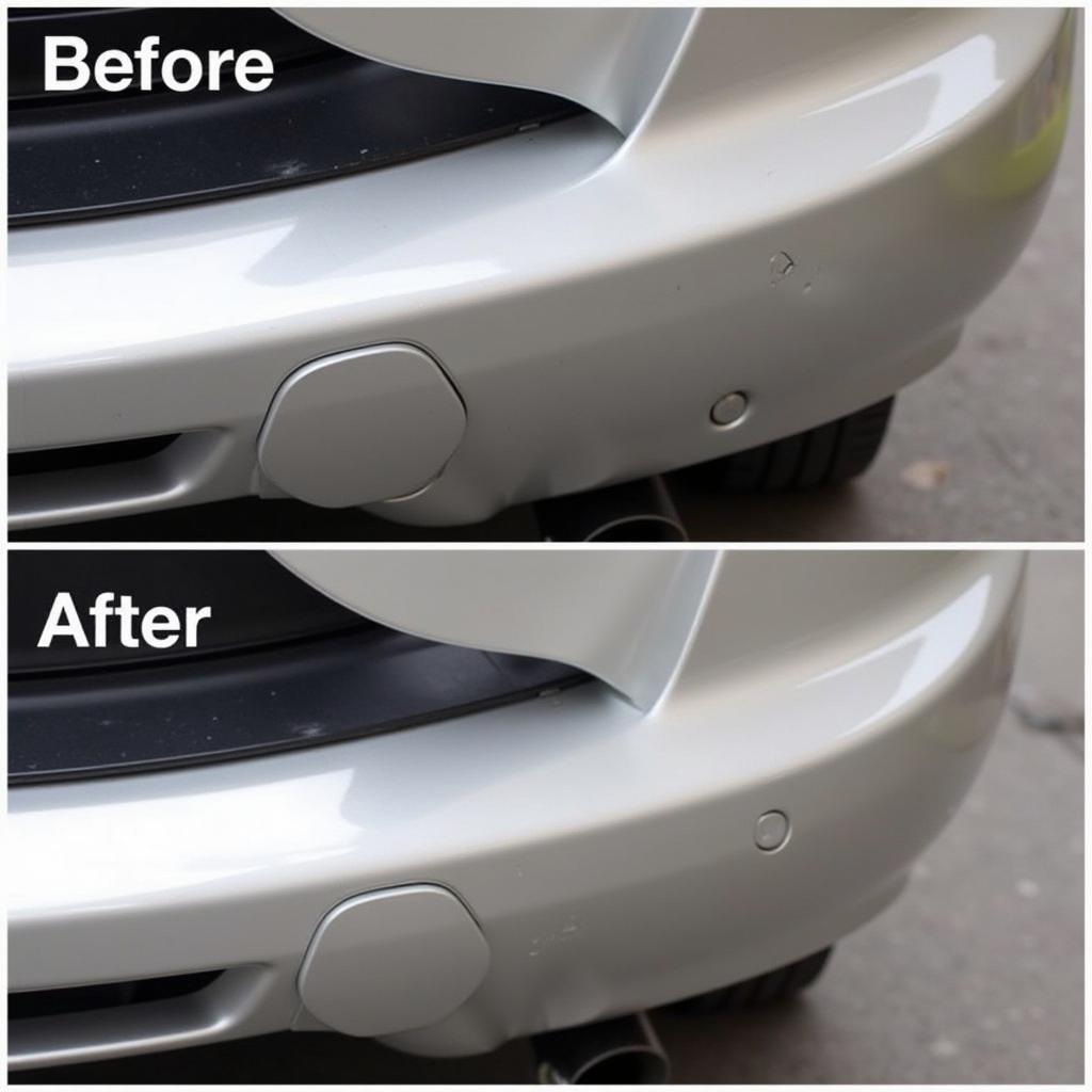 Before and After Car Bumper Smart Repair