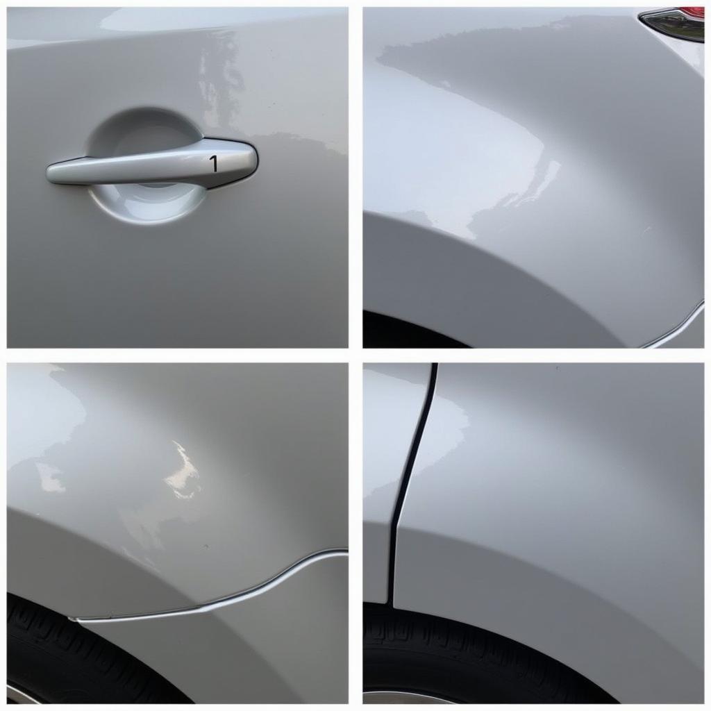 Before and after mobile car body repair