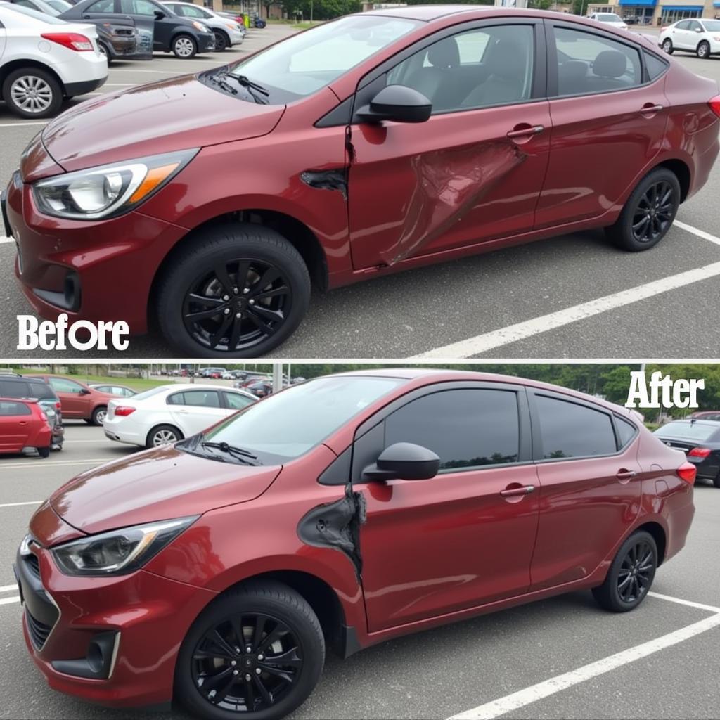 Before and After Mobile Car Body Repair