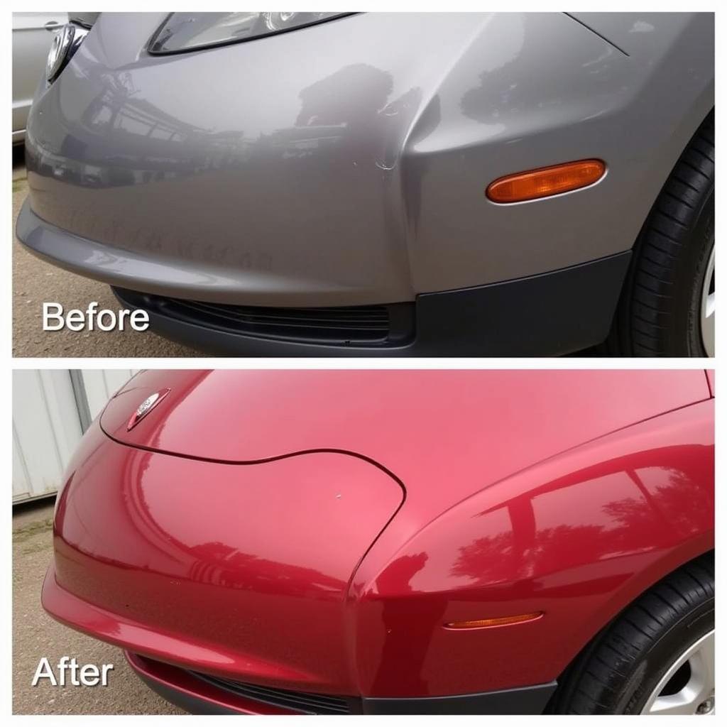 Before and After Mobile Car Paint Repair