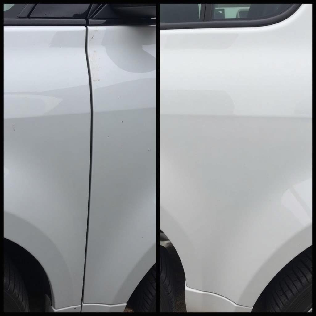 Before and After Mobile Car Paint Repair