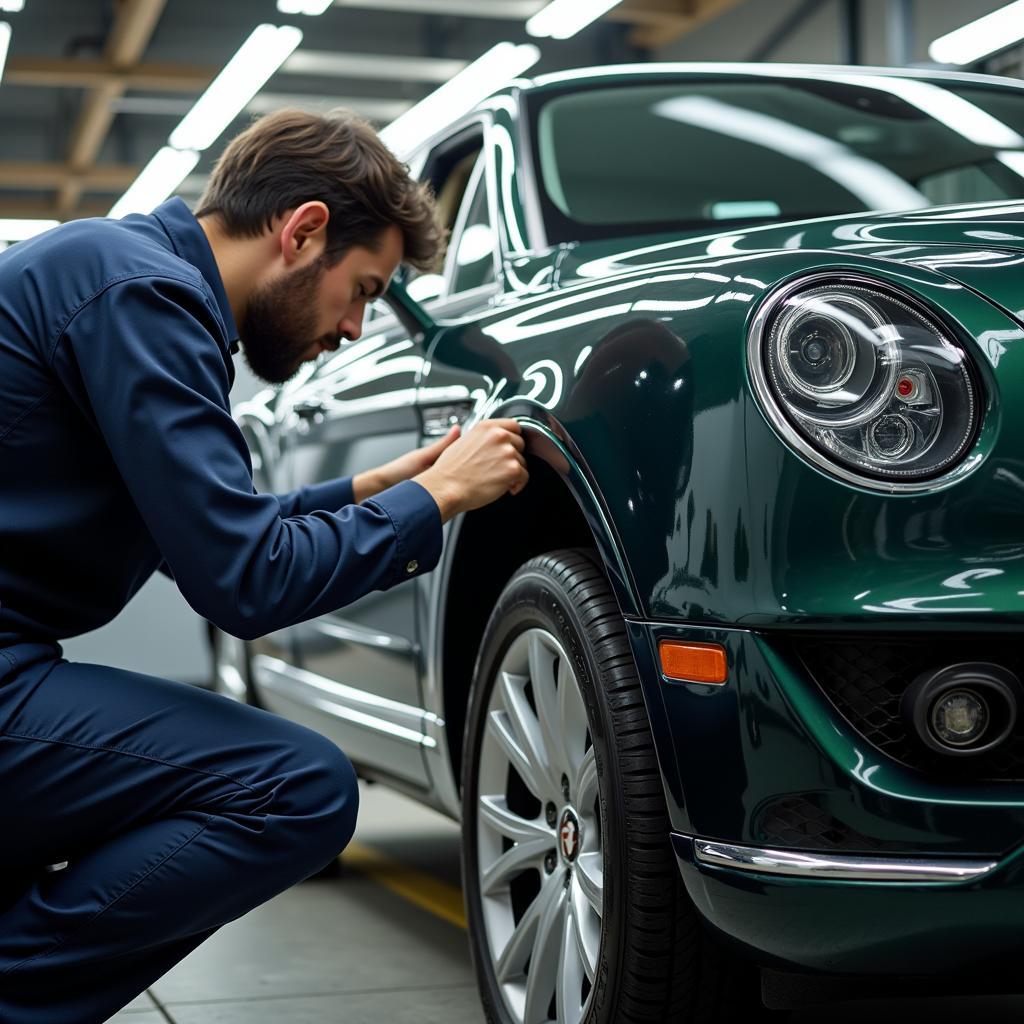 Bentley Car Body Repair Final Inspection