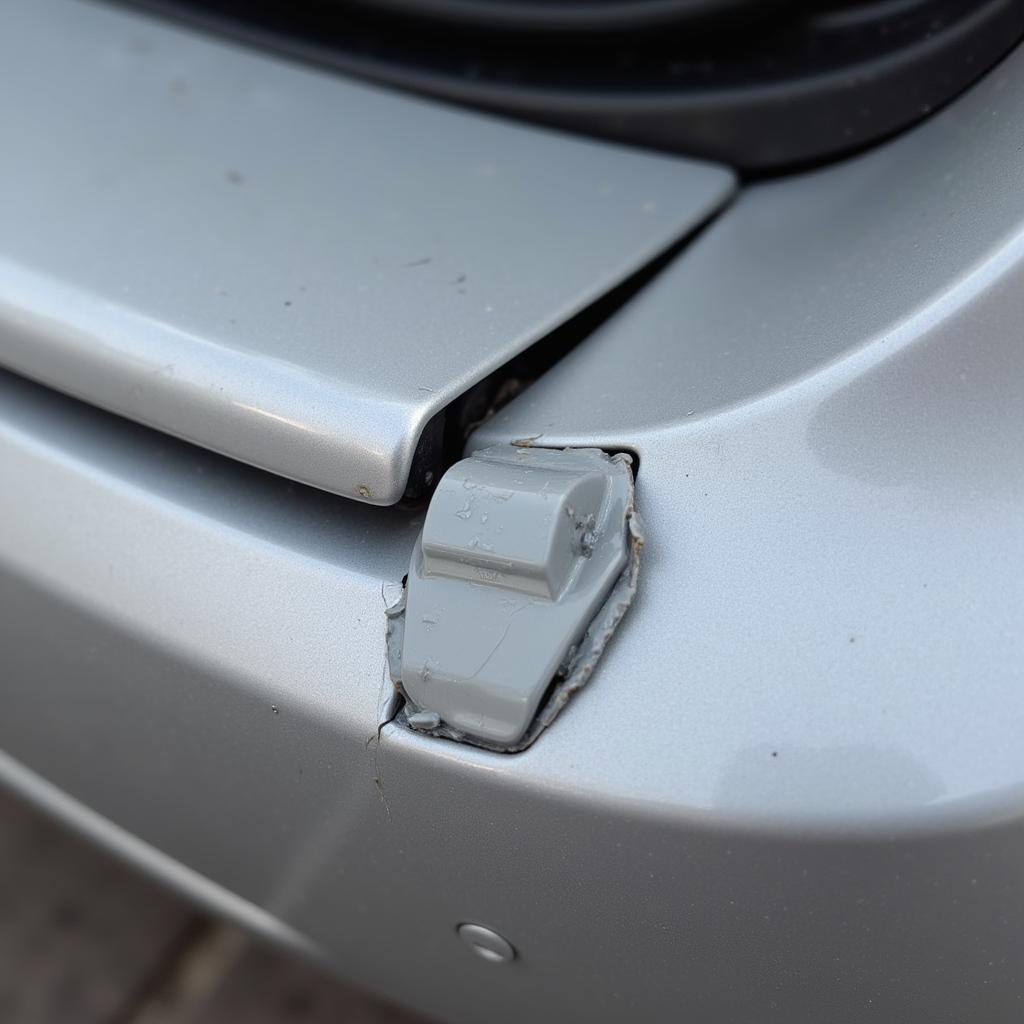 Broken Car Bumper Clip Showing Damage