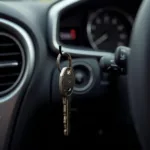 Broken car key stuck in ignition