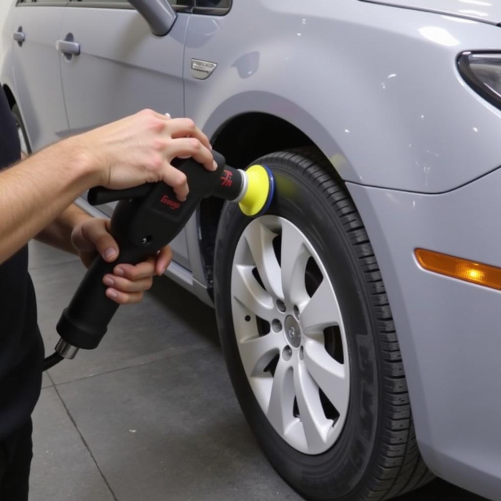 Buffing car paint after top coat repair