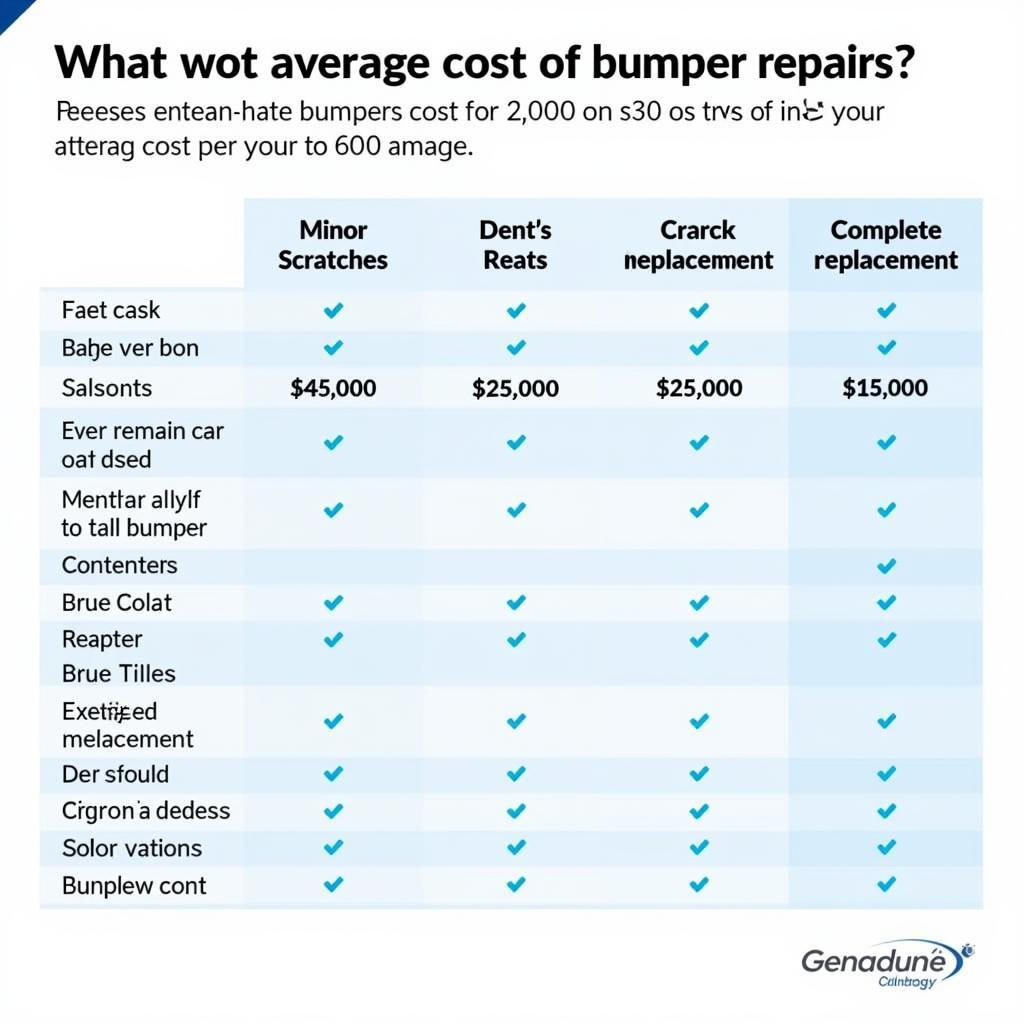 Comparison of Bumper Repair Costs for Different Damage Levels