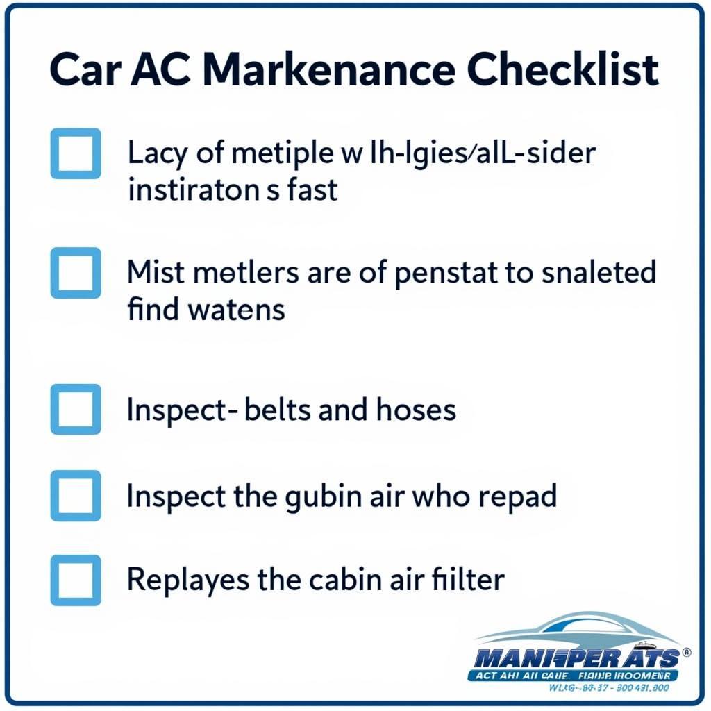 Car AC Maintenance Checklist